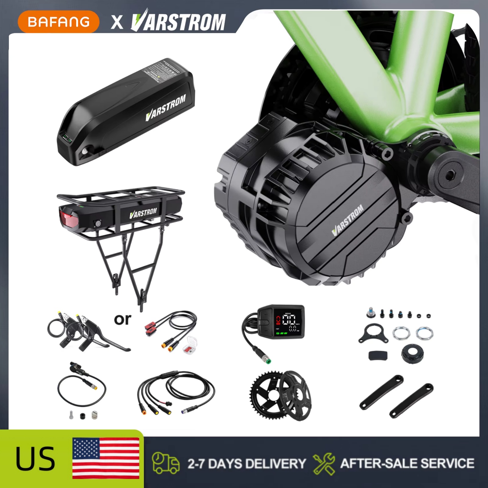 Side Hung Mid Drive Motor Kit - Varstrom 750W 48V middenmotorset met koppelsensor,